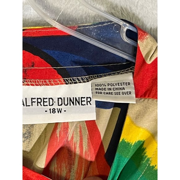 Alfred Dunner womens plus size 18W Blouse multi-color 3 bottons on back pre-owne - Picture 8 of 16